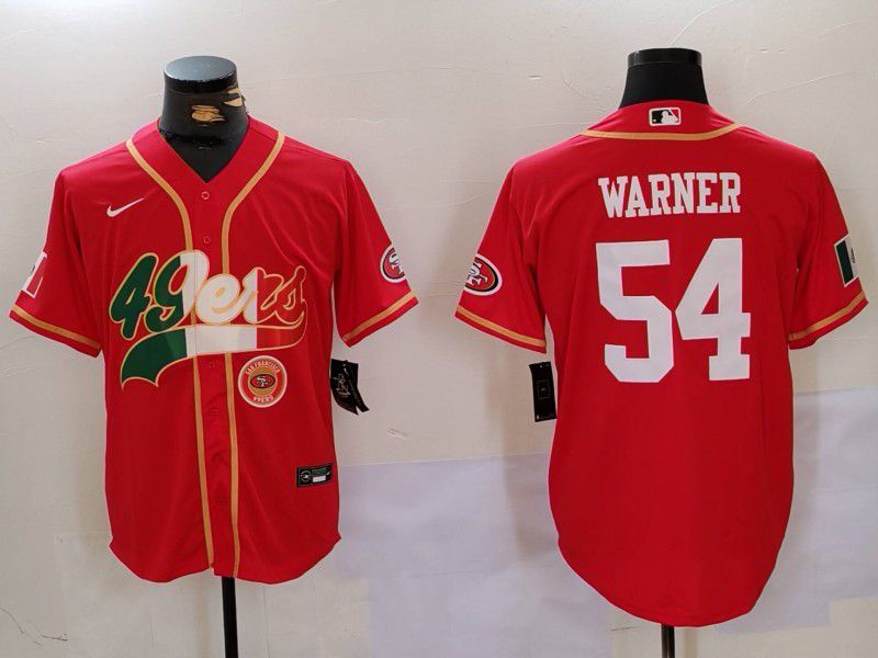 Men San Francisco 49ers 54 Warner Red Second generation Mexican Joint Name 2024 Nike Limited NFL Jersey style 3